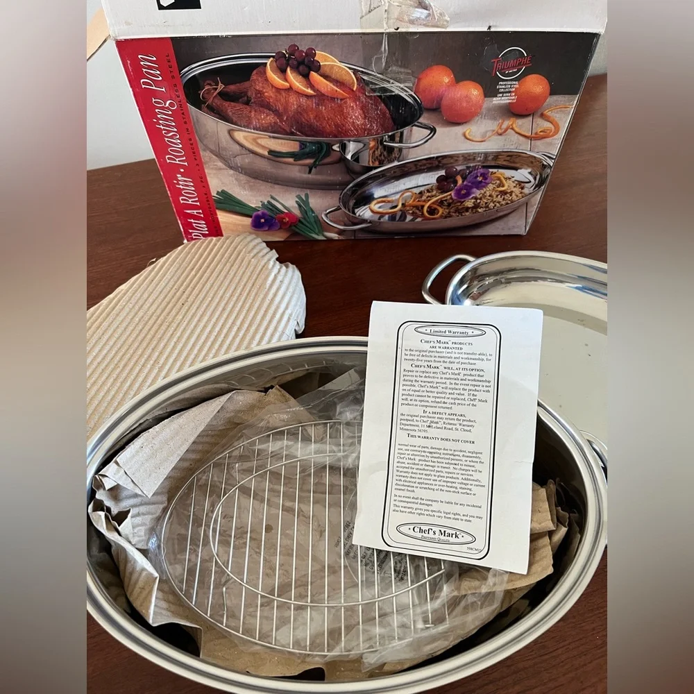 Metro Oval stainless steel Roaster with Induction Lid & Rack